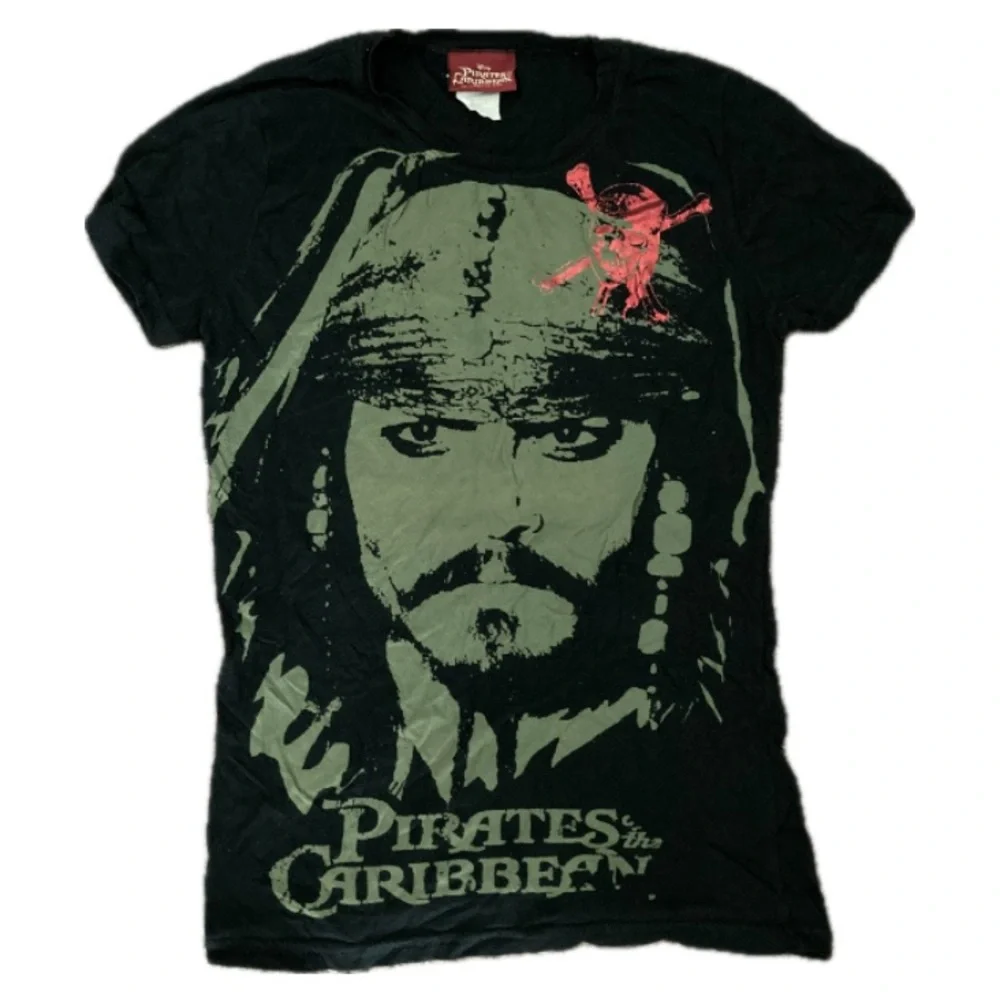 Pirates of The Caribbean Jack Sparrow Shirt Top Size M Black Green - Picture 1 of 8